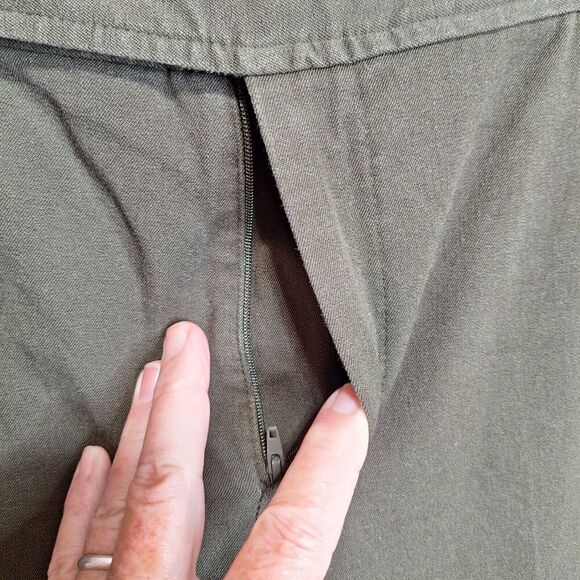 Chaps Womens Size 20W Olive Green Straight Wide Leg Pants Classic Pockets Casual - Picture 6 of 11